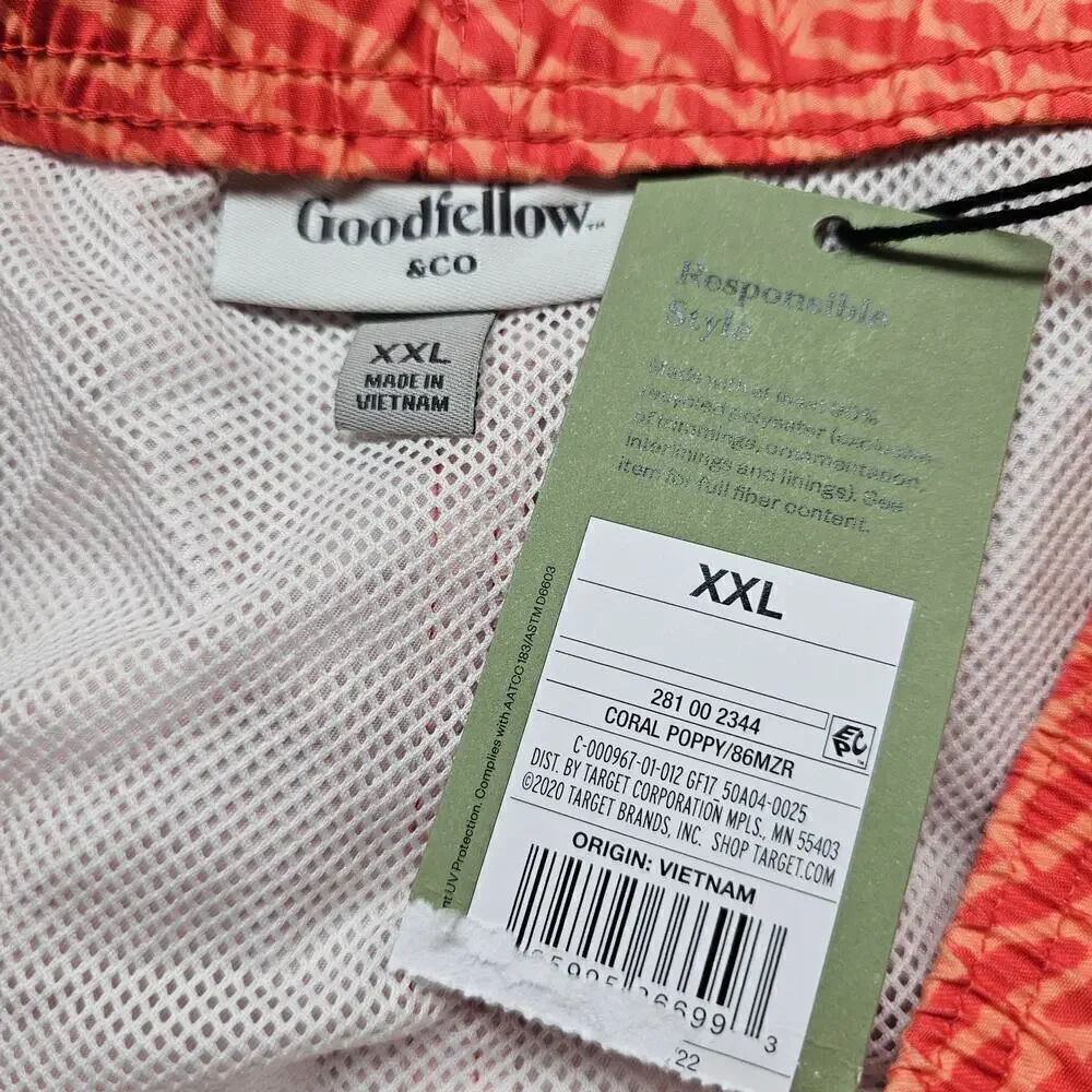 Goodfellow & Co Swim Trunks Mens Size XXL Orange Swim Shorts 7